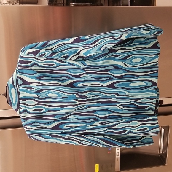 💕TRINA TURK💕 Pistache Blazer ~ Blue WIllow Ottoman Ceramic Print 6 NWT - Picture 8 of 16